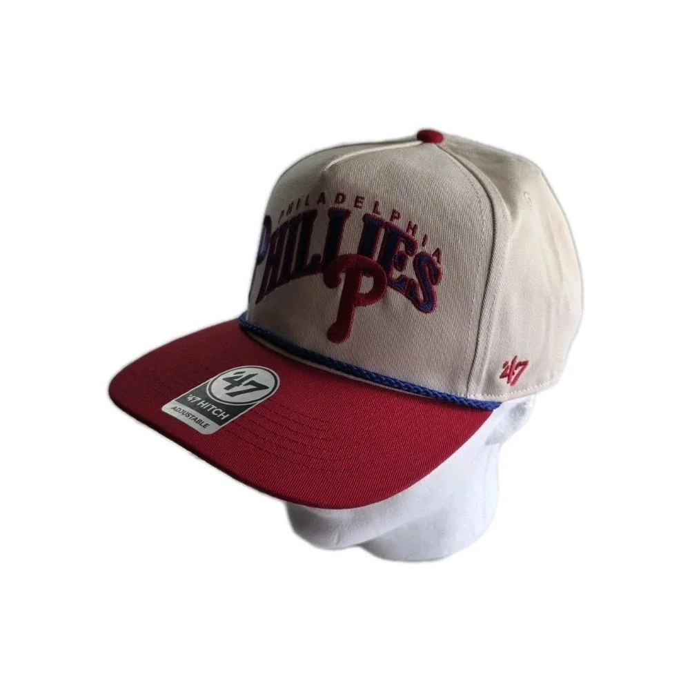Philadelphia Phillies 47 Brand Hitch Rope  Snapback Hat Cap MLB Cream NWT